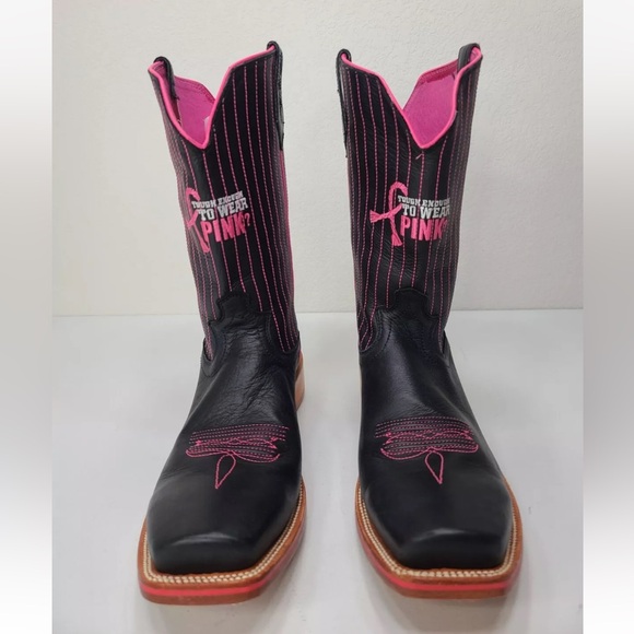 TWISTED X "Tough Enough To Wear Pink" Cowboy Boots Breast Cancer Size 13 D Mens - Picture 2 of 10